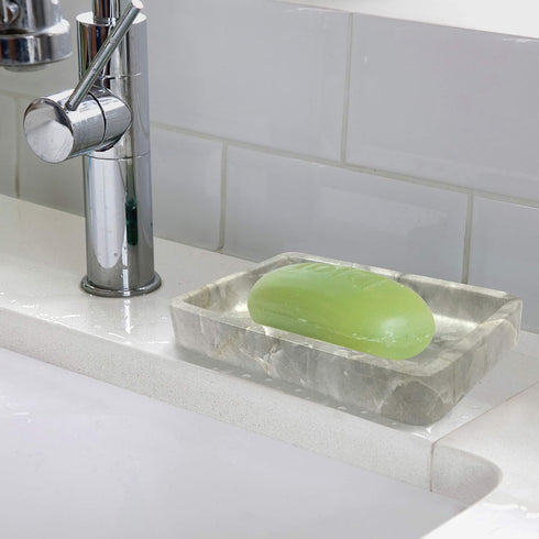 nu steel Stone Hedge Resin Decorative Dish Tray for Bathroom Vanities, Countertops, Pedestals, Kitchen Sink-Store Hand Soap, Pumice Bars, Sponges,...