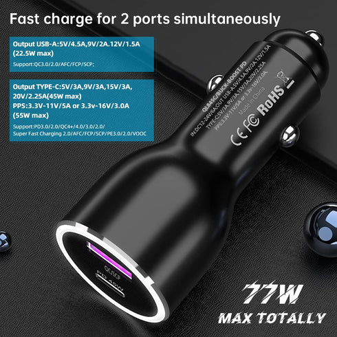 45W Super Fast Charger USB Type C Combo Kit Wall/Car Charger PD PPS for Samsung Galaxy S24 S23 S22 Ultra Plus S21 S20 Note 10 A25 A15 A53 A52 5G i...