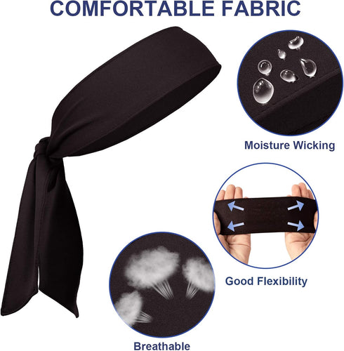 Chalier Head Tie Headbands for Men, Tennis Karate & Ninja Headbands, Athletic Sweatbands for Men Women...