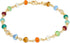 Barzel 18K Gold Plated Brass Crystal Beaded Rainbow Ankle Bracelet Anklet, 10 Inches (Made In Brazil)...