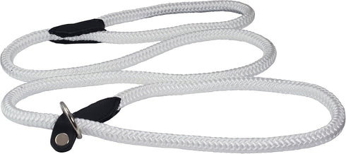 Dogs My Love Nylon Rope Slip Dog Lead Collar and Leash British Style 4ft Long (Large: 0.4" (10mm), White)...
