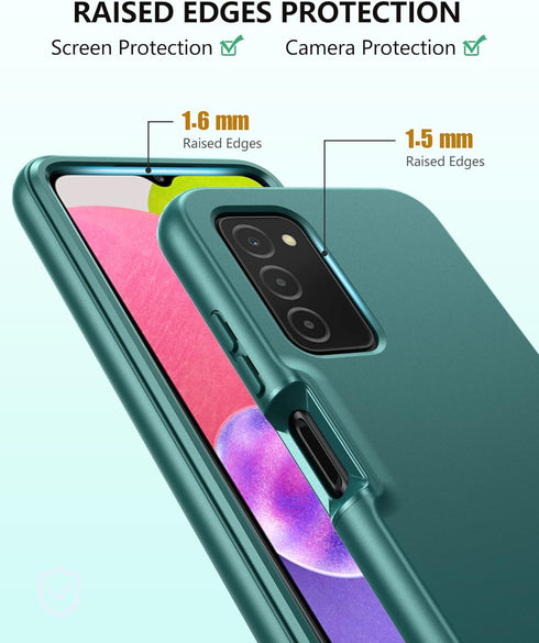 for Samsung Galaxy A03s Phone Case: Shockproof Silicone Slim Covers Hybrid Pretty Protective Cell Cases - Durable TPU Dual Layer Drop-Proof Girl, ...