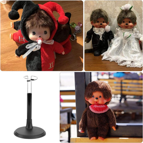jojofuny 2Pcs Doll Support Stand Portable Doll Bear Toy Organizer Display Bracket Doll Holder Frame Rack for Home Shop Black, 11 Inch Tall...