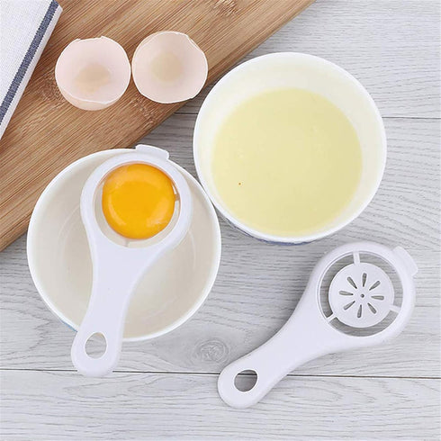 Round Silicone Cake Pan Baking Mold 6 Inches - Set of 2 - BPA-Free - Kitchen Baking Tool Red and Blue with Egg White Separator...