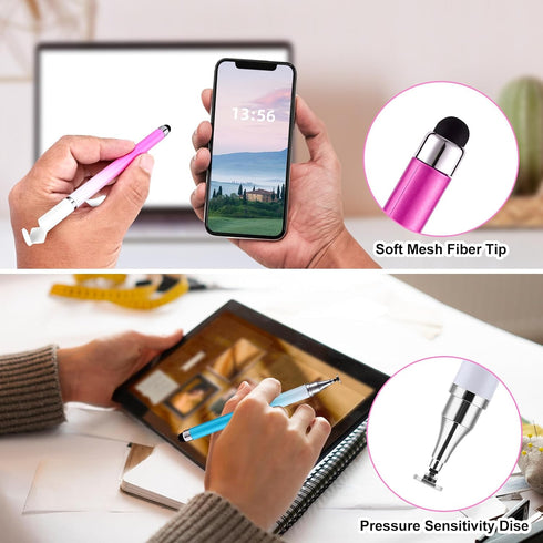 Dual-end Stylus Pens for Touch Screens, High Sensitivity Silicone Gel Stylus Pen 2-in-1 Stylus Pen Compatible for Smartphone and Tablets All Unive...