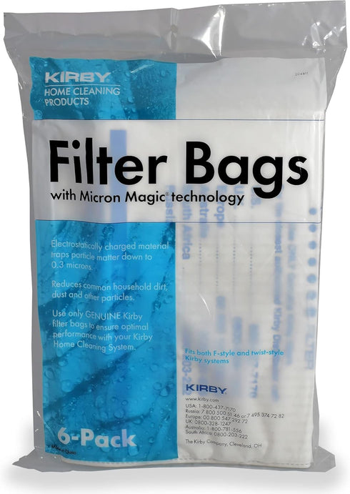 Kirby Allergen Reduction HEPA Filter Bags 6-Pack | Part #204811 | OEM Replacement for F-Style & Twist-Style Kirby Vacuums...