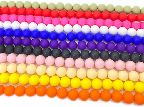 60pcs Silicone Beads, 15mm Silicone Beads Bulk Round Rubber Beads for Keychain Making Kit Silicone Focal Beads Loose Beads for Necklace Bracelet L...