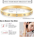 18K Gold Plated Love Friendship Bracelet with Cubic Zirconia Stones Bangle Cuff Best Gifts with Crystal for Mother's Day Valentine's Day Wedding C...