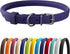 CollarDirect Rolled Leather Dog Collar, Soft Padded Round Puppy Collar, Handmade Genuine Leather Collar Dog Small Large Cat Collars 13 Colors (13-...