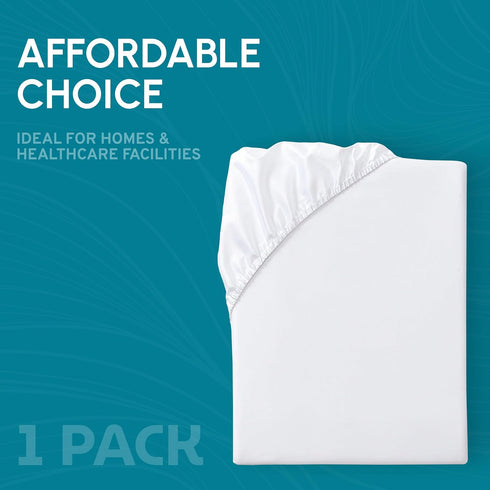 White Classic Fitted Hospital Bed Sheets, Cotton Fitted Sheet with 200 Thread Count, Soft Standard Sheets for Hospital Bed Size: 36" x 80" x 9"...
