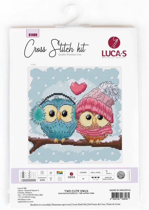 Cross Stitch Kit Luca-S - Two Cute Owls B1400...