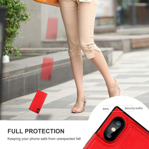 Bocasal Crossbody Wallet Case for iPhone Xs Max Credit Card Holder PU Leather Kickstand Shockproof Detachable Cross Body Strap Lanyard Magnetic Cl...