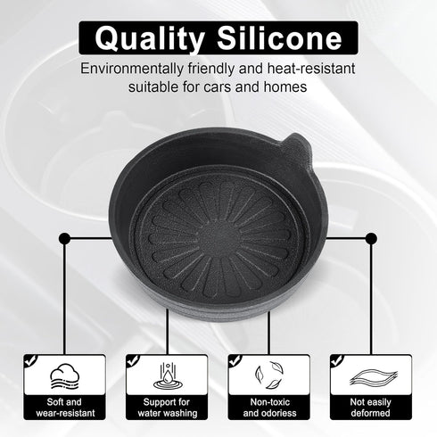 SINGARO Car Cup Holder, 4-Pack Silicone Car Coasters, Universal Non-Slip Recessed Car Interior Accessories (Flower Black)...