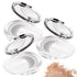 Loose Powder Container, 3 Pieces Compact Powder Container with Puff and Mirror,3 g/ 0.11 Oz Reusable Empty Refillable Makeup Powder Case Portable ...