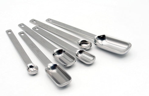 MEKBOK Heavy Duty Stainless Steel Metal Measuring Spoons for Dry or Liquid, Fits in Spice Jar, Set of 6...