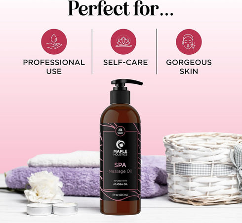Calming Massage Oil for Massage Therapy - Home Spa Full Body Massage Oil for Sore Muscles for Pro or Home Use with Moisturizing Sweet Almond Oil a...