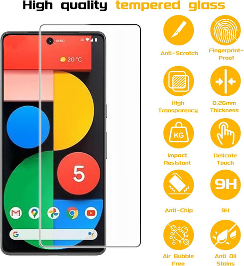 4+4 Pack Screen Protector & Phone Lens Camera Protector for Google Pixel 7, 9H Tempered Glass Cell Phone Protector, Anti-Fingerprint Phone Camera ...