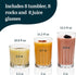 Libbey Brockton Tumbler, Juice and Rocks Glasses Set, Clear, Classic Cut Drinkware Set of 8, Elegant Dishwasher Safe Barware Glasses for Everyday ...