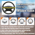 Leather Elastic Steering Wheel Cover, Universal 15 Inch, Non-Slip and Breathable, Car Interior Accessories, Durable Waterproof Steering Wheel Prot...