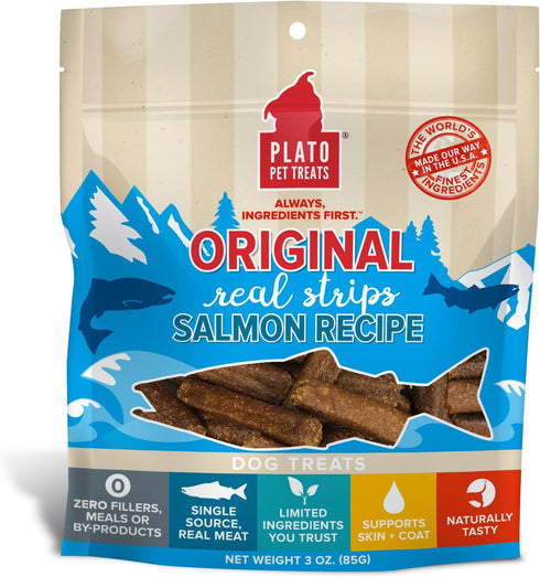 PLATO Taste of Plato Dog Treats - Real Meat - Air Dried - Made in The USA - Variety Pack - Lamb, Salmon, Duck and Turkey Flavor, Multi, 4 Count (P...