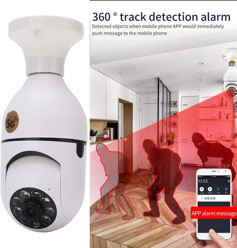 Light Bulb Security Camera,2.4Ghz & 5G WiFi Camera Light Bulb,2MP 1080P E27 Night Vision, Motion Detection,Two Way Talk,Alarm Notification,Securit...