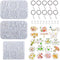Bekecidi 113 PCS Resin Molds Silicone Keychain Kit Epoxy Resin Mold with Hole Silicone Molds for Resin Casting Pendant Jewelry Keychain Making Kit...