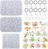 Bekecidi 113 PCS Resin Molds Silicone Keychain Kit Epoxy Resin Mold with Hole Silicone Molds for Resin Casting Pendant Jewelry Keychain Making Kit...