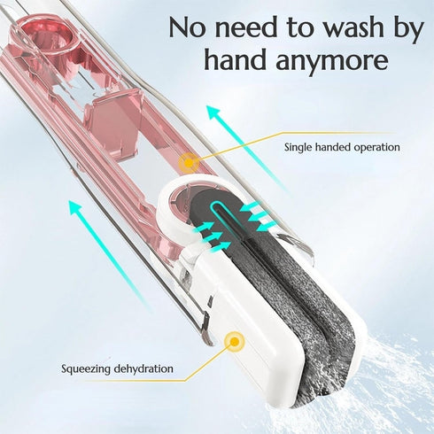 3 Sponge and 1 Handle Portable Mini Mop for Small Spaces, Desktop Self-Squeeze Mini Mop with Strong Absorbent Cleaner Sponge, Wet and Dry Use for ...