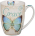 Christian Art Gifts Botanic Blue Butterfly Ceramic Coffee Mug – Inspirational Coffee Cup for Women & Men 12 oz. Lead-free Microwave and Dishwasher...