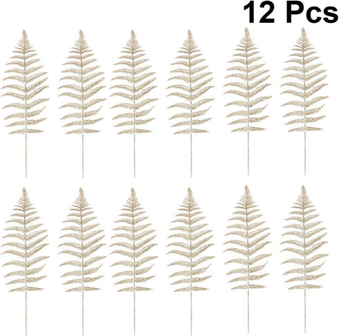 NUOBESTY Christmas Leaves Christmas Artificial Flashing Leaves Xmas Tree Hanging Ornament DIY Christmas Wreath Crafts for Wedding Christmas Tree D...