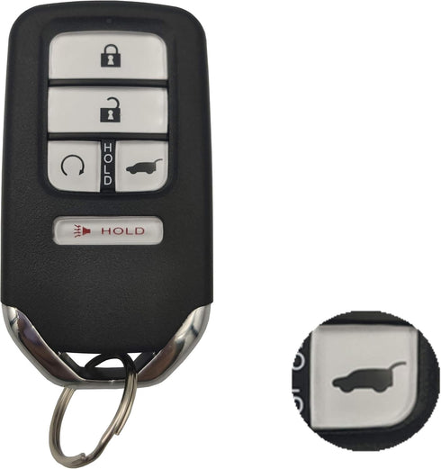 5 Buttons Honda Keyless Entry Remote Car Key Casing Replacement Key Fob Case with Uncut Blade Fit for 2016 2017 2018 Honda Pilot CR-V Civic(KR5V2X...