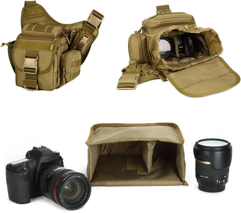 ArcEnCiel Camera Insert bag for all DSLR SLR Cameras (Coyote Brown)...