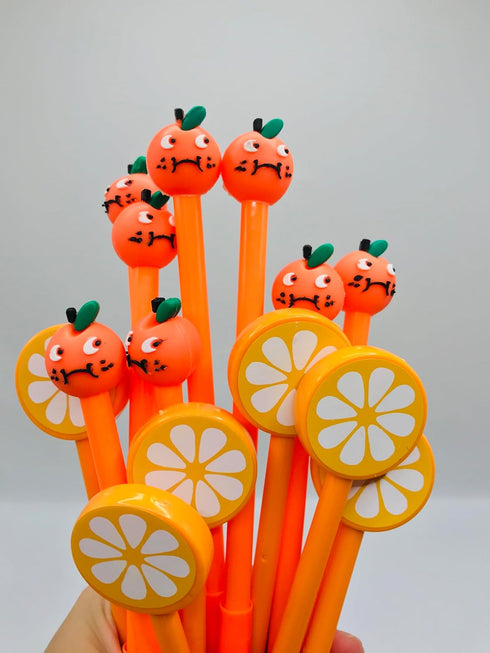 40 Pcs Cute Orange Gel Ink Pens Fun Kawaii Pens Fruit Writing Pens 0.5 mm Black Ink Cool Pens Novelty Fun Pens for Kids School Office Home Supplie...