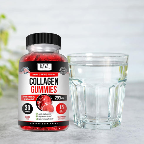 Kaya Naturals Collagen Gummies for Men & Women Supplement | Nature Made Gummies - 1000mg of Hydrolyzed Collagen, Vitamin C, Selenium & Biotin, Str...