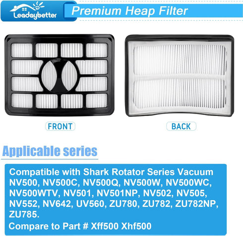 Leadaybetter Filter Replacement for Shark Rotator Pro Lift-Away NV500, NV501, NV502, NV505, NV552, NV642, UV560, ZU780, ZU782, ZU785. Compare to P...