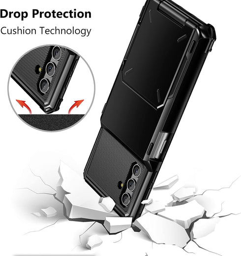 Vofolen for Galaxy A13 Case Wallet Cover 4-Card Credit Card Holder ID Slot Scratch Resistant Dual Layer Hybrid Protective Hard Shell Rugged TPU Bu...