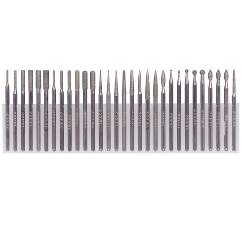 Wolfride 30Pcs Diamond Burr Set Diamond Drill Bit for Gemstone, Sea Shell, Glass, Ceramic, Metal...