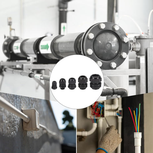 MECCANIXITY 20 Pcs Cable Gland Kit 1/4" 3/8" 1/2" 3/4" 1" Adjustable Cable Connectors,Waterproof Tight Conduit Connector Nylon Conduit Fitting Ele...