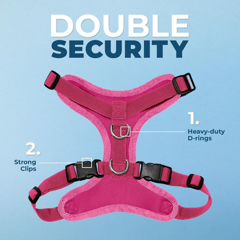 Voyager Step-in Lock Dog Harness w Reflective Dog Leash Combo Set with Neoprene Handle 5ft - Supports Small, Medium and Large Breed Puppies/Cats b...