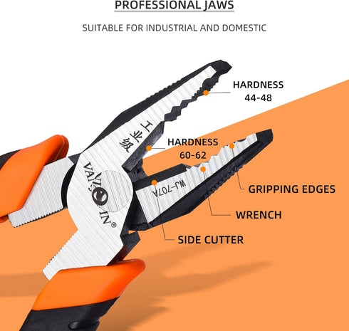 Linemans Pliers, 9-inch Linesman Combination Pliers Cutting Pliers with TPR Handle for Cutting Crimping Function, Screw Gripping Remover Pliers Ha...