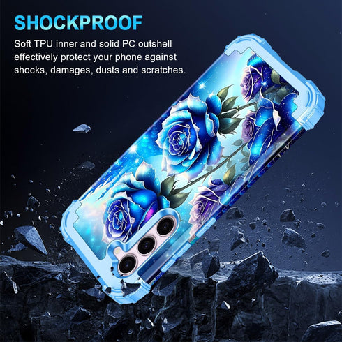Miqala for Galaxy S23 5G Case,Glow in The Dark Three Layer Heavy Duty Shockproof Full Body Protection Hard Plastic Bumper+Soft Silicone Protective...