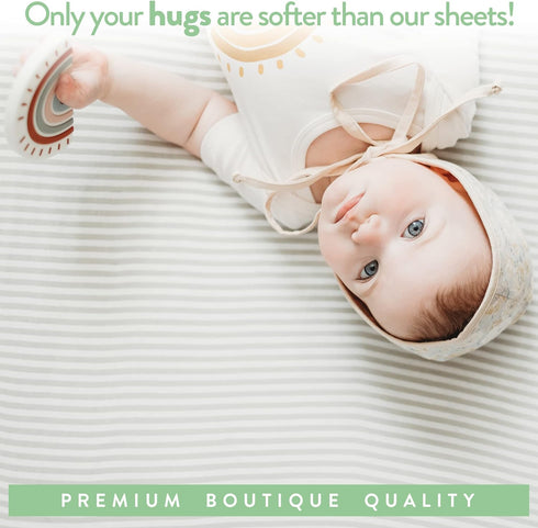 Travel Crib Fitted Sheets Compatible With Guava Lotus, Baby Bjorn, Dream on Me Travel Crib Light Playard – Fits Perfectly on 24 x 42” Mattress Wit...