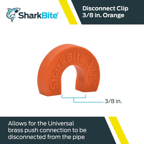 SharkBite 3/8 Inch Disconnect Clip for Push to Connect Brass Plumbing Fittings, U708A...