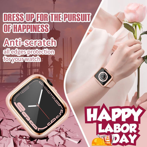 top4cus 40mm Case Compatible with Apple Watch, with Built-in Tempered Glass Screen Protector, PC Cover for iWatch Series 9/8/7/SE 2rd SE 6 5 4/3 2...