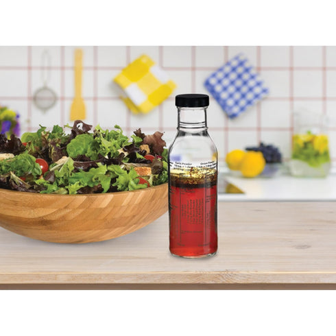 Kolder Salad Dressing Mixer Bottle with 8 Classic Recipes, Glass, 13-Ounce Capacity...