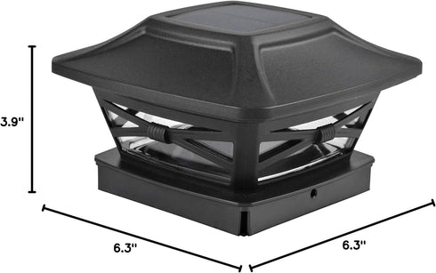 Davinci Lighting Renaissance Solar Outdoor Post Cap Lights - Includes Bases for 4x4 5x5 6x6 Posts - Bright LED Light - Slate Black (1 Pack)...