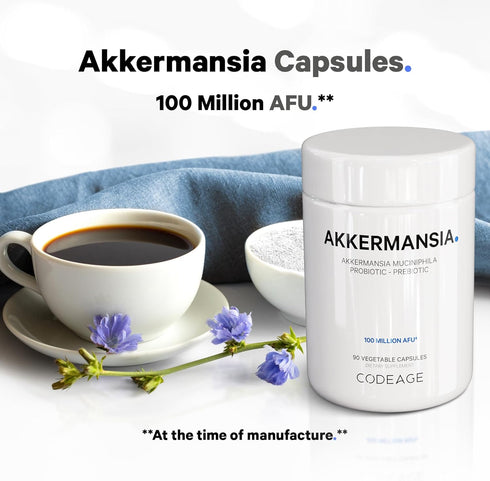 Codeage Akkermansia Muciniphila Probiotic Supplement - 3-Month Supply of Akkermansia Probiotic & Chicory Inulin - Daily Synbiotic Probiotic Chicor...
