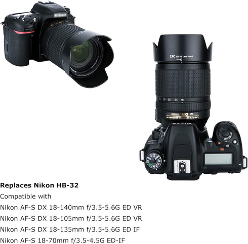 JJC Reversible Dedicated Lens Hood Shade for Nik AF-S DX 18-140mm f/3.5-5.6G ED VR, AF-S DX 18-105mm f/3.5-5.6G ED VR, AF-S DX 18-135mm f/3.5-5.6G...