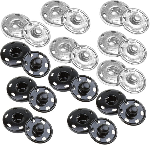 JOSDIOX Large Snaps for Sewing Big Sew on Snap Large Buttons 12 Sets Big Metal Snap Fastener Buttons Press Button for Sewing Clothing Silvery and ...