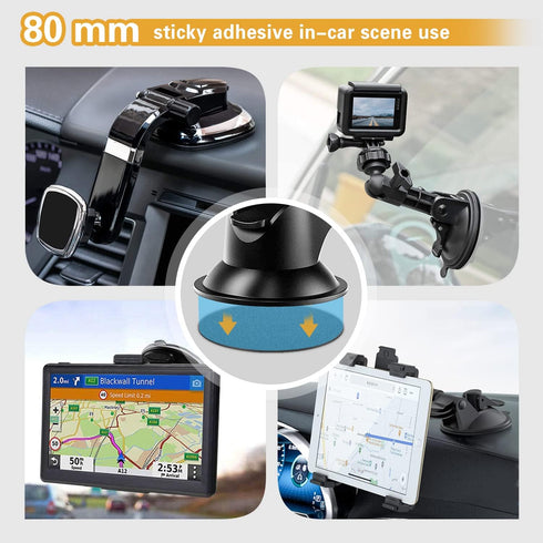 3M VHB Sticky Adhesive Replacement, 4pcs 3.15" Circle Double Sided Pads Gule for Dashboard/Windshield Suction Cup Phone Holder, 4pcs 23mm Round St...
